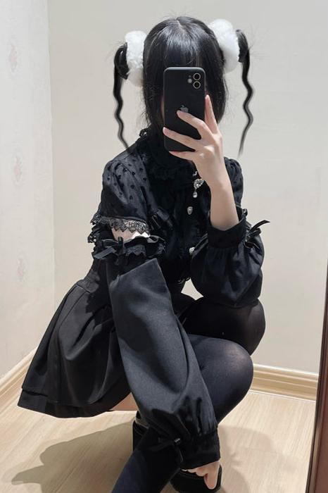 【予約商品】レースリボンオフショルダーシャツ