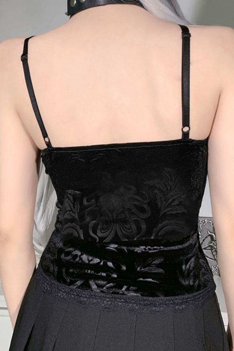 レースコルセットキャミトップス