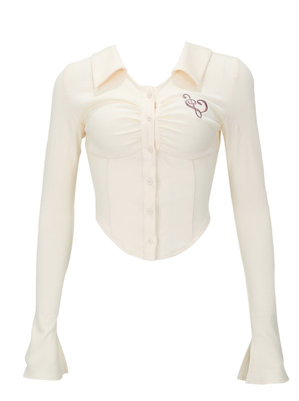 One Point Logo Apricot Top + Tight Skirt