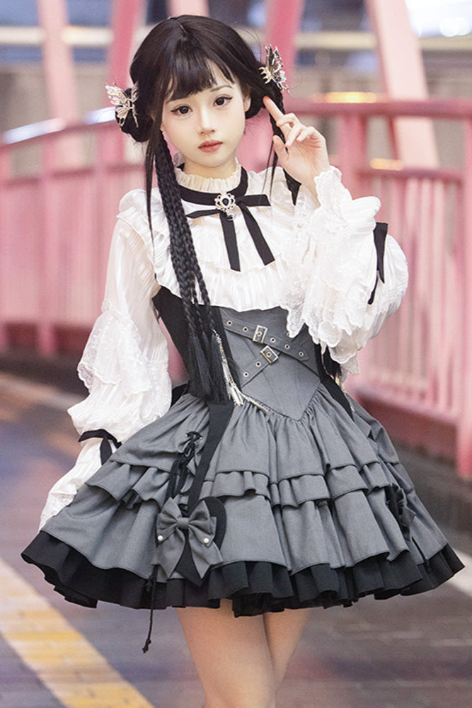 Mechanic College Style Lolita Suspender Dress