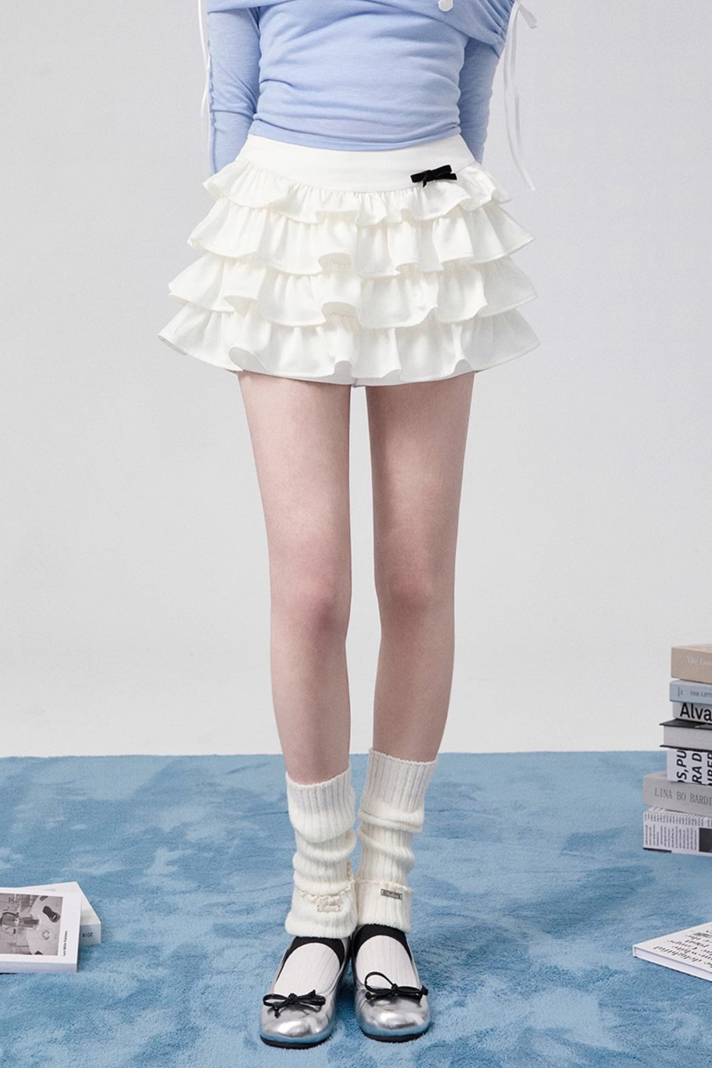 White Sweet Multi-Layered Skirt