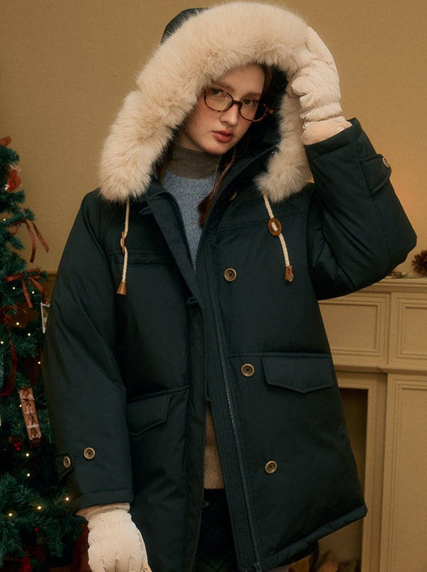 ボリューミーファーミドルダウンコート