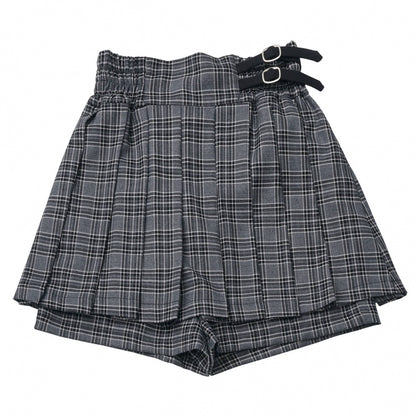 カレッジスリムフェイクツーピーストップス+チェックキュロット