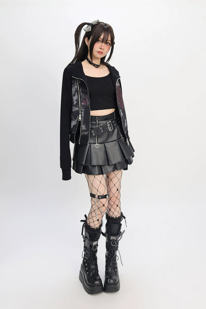 ジッパースリムパンクサブカルチャーパーカー