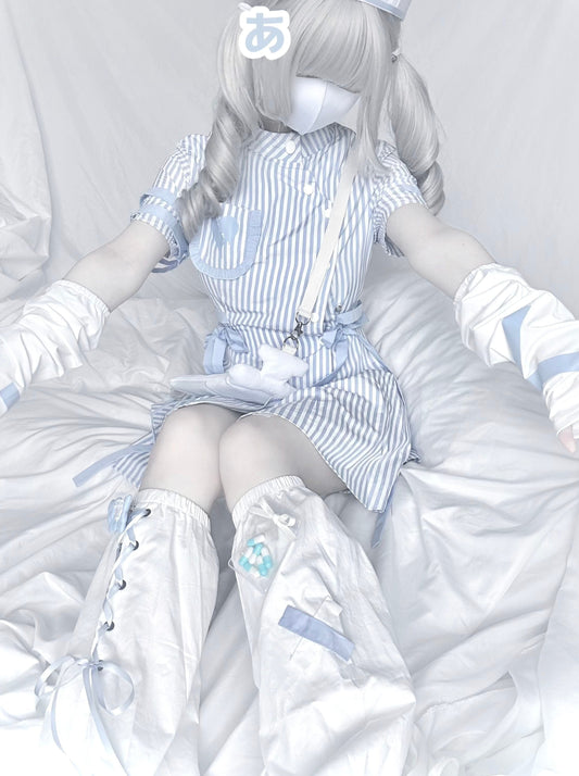 [Angel Neighborhood👼] Angel Stripe Dress + Leg Warmers + Sleeves