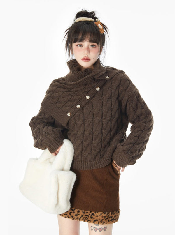 Retro High Neck Short Tops