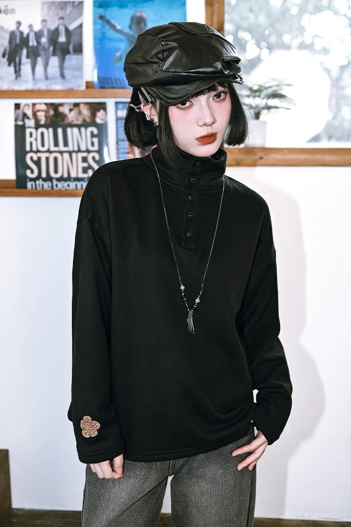 タンドカラーダークモードトップス