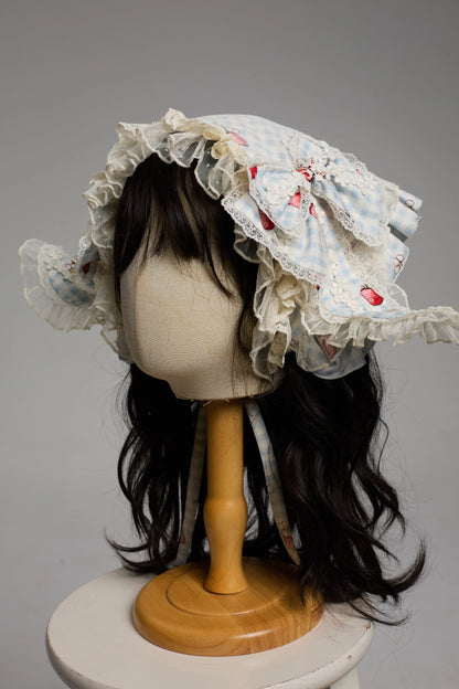 [Vorbestellung bis 14. März] Castle-Strawberry-Süß-Lolita-Hosenträgerrock + Oberteil + Unterhemd + Stirnband + Band