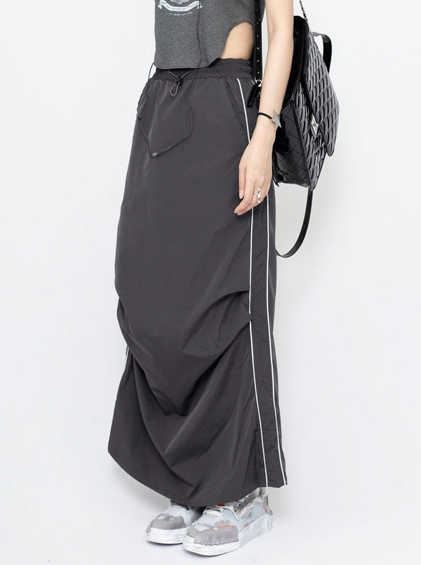 sporty high waist slit skirt 