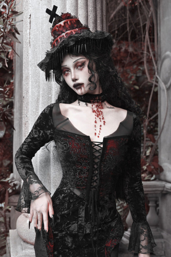 Scarlet Gothic Cake Hat