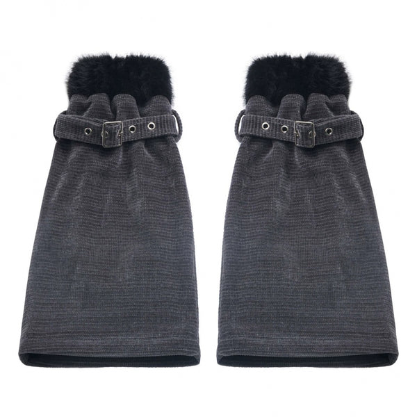 Little Wolf Fur Jacket + Asymmetrical Skirt + Leg Covers