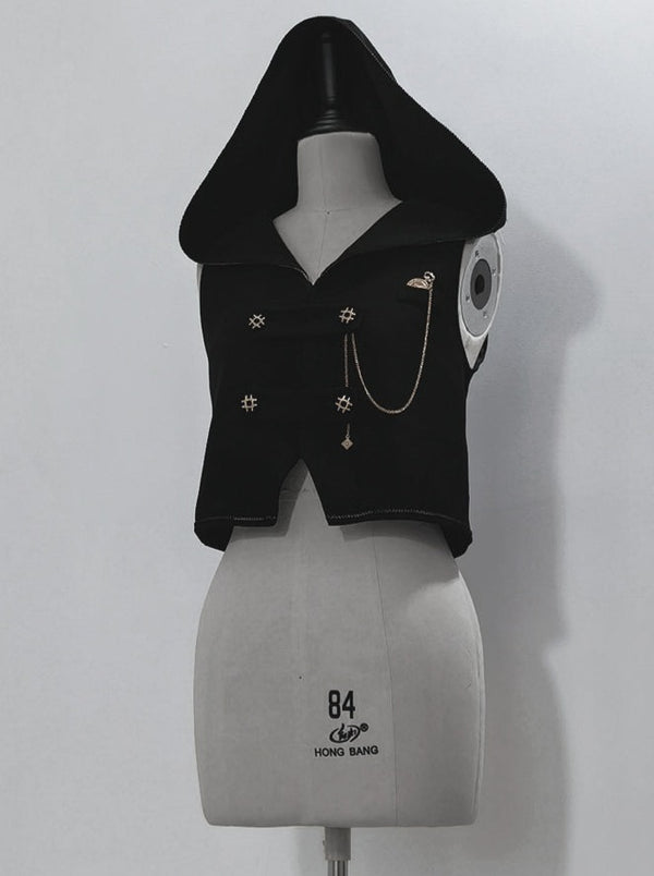 Manteau à capuche de prince des ténèbres + Gilet à capuche de lapin + Pantalon de citrouille + Chemise élégante à volants + Grand ruban de taille [Objet réservé].