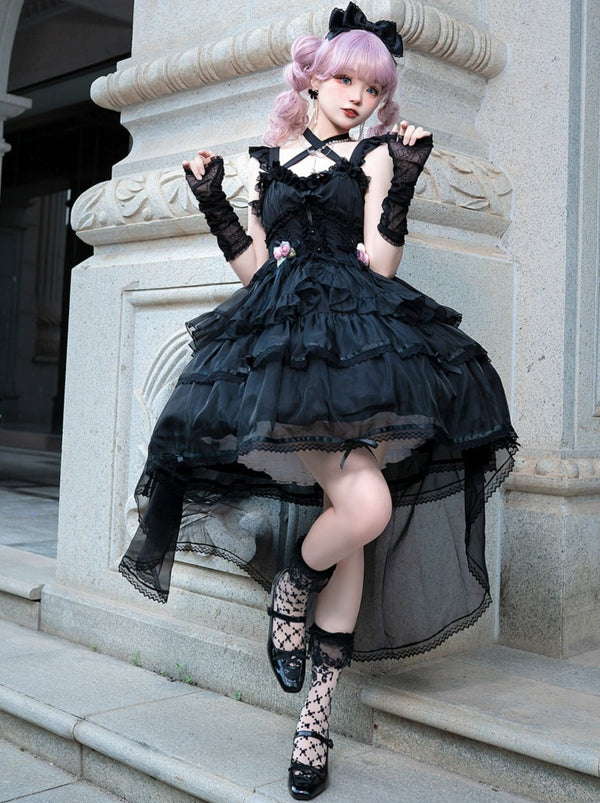 Rose Ruffled Flared Lolita Dress