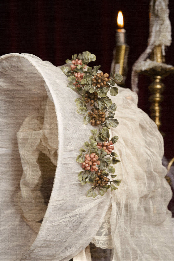 French Rococo Elegant Rabbit Ear Cap + Mesh Flat Cap + Mesh Bow Cap