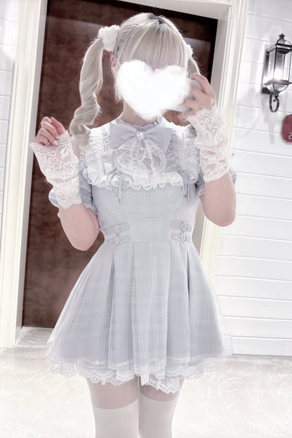 【予約商品】エンジェルグレーブルーチェックワンピース