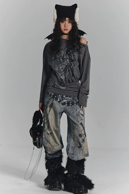 オフショルダースブカルチャートップス