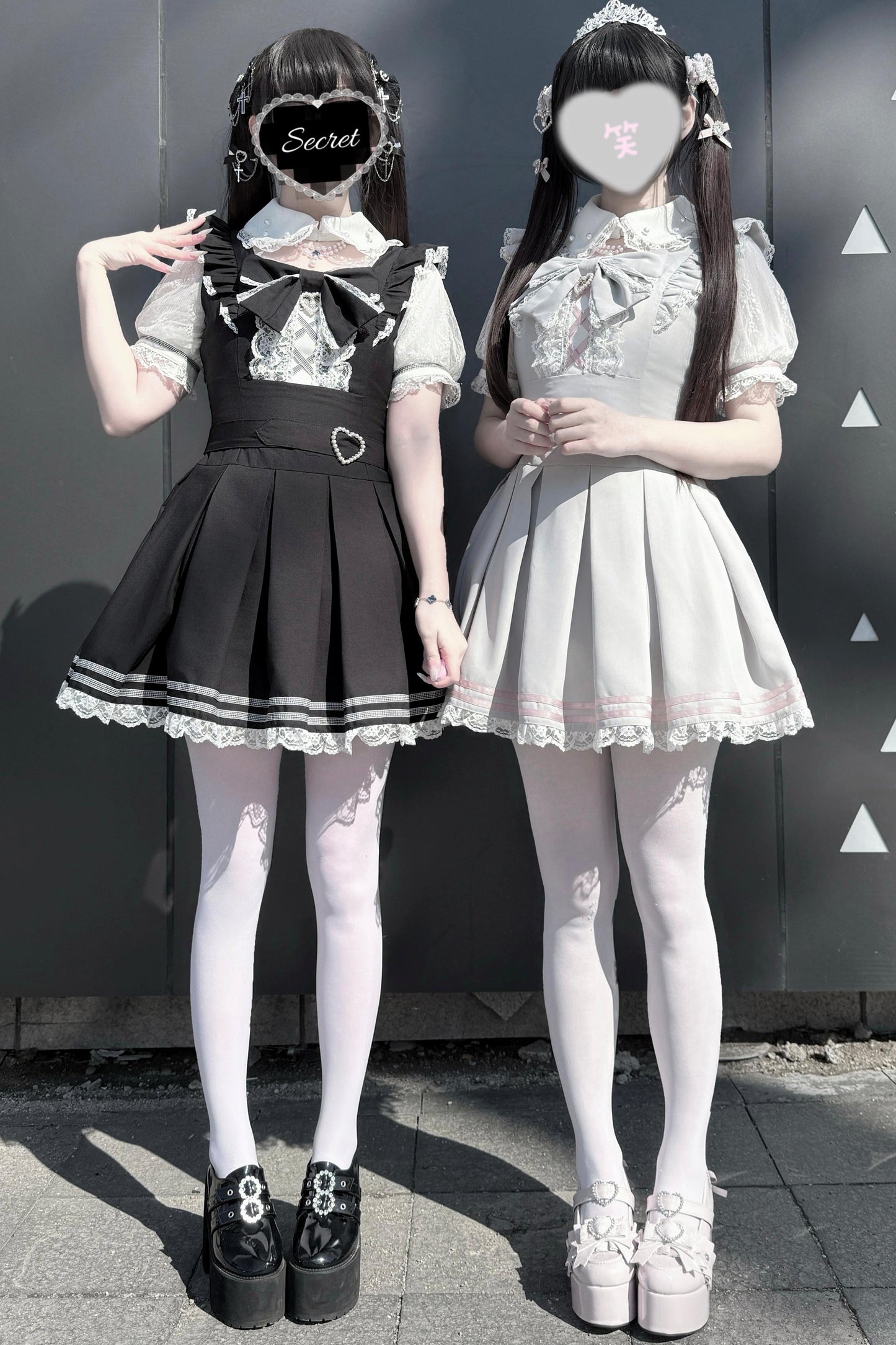 [Vorbestellartikel] Girly-Jirai-Kleid mit Perlen und Spitze