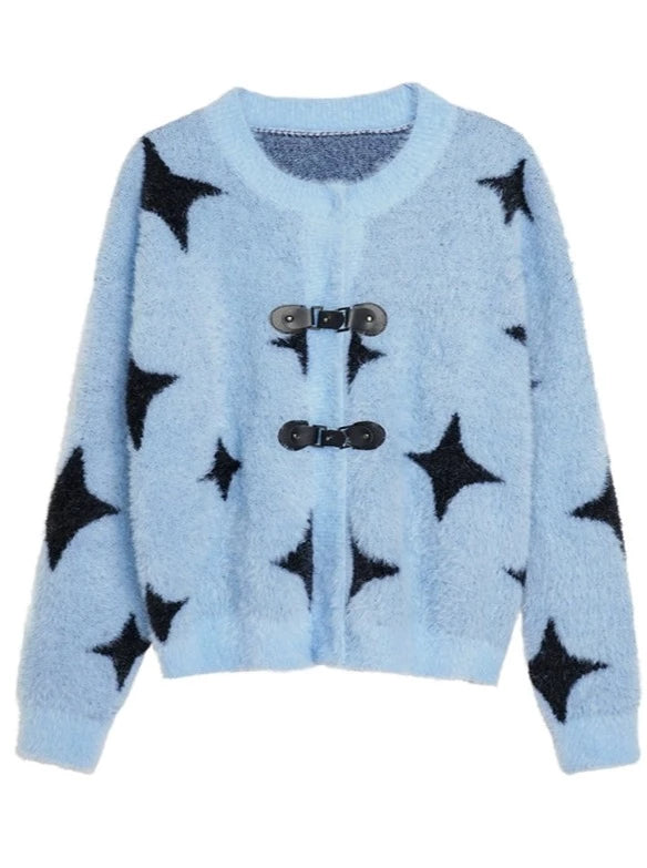 Diamond Blue Fur Cardigan