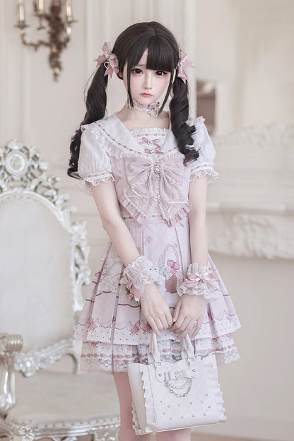 [Pre-order Deadline: April 15] Strawberry Rabbit Sailor Collar Lace Ribbon Dress Matching Set + Complete Set + Accessories