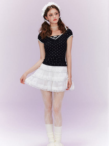 Vintage Dot Top + Tiered Skirt