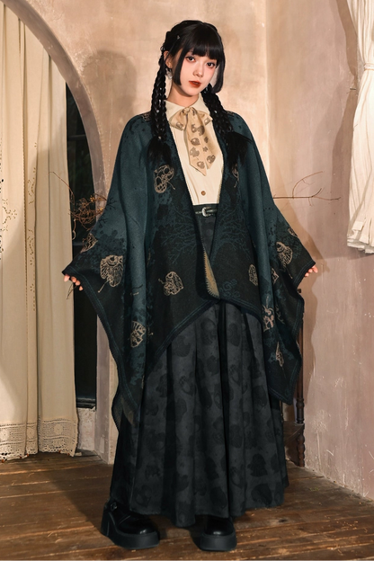 2 new products 81% off "Reincarnation" new Chinese printed I-pleated thickened slimming skirt women's 2025 autumn/winter