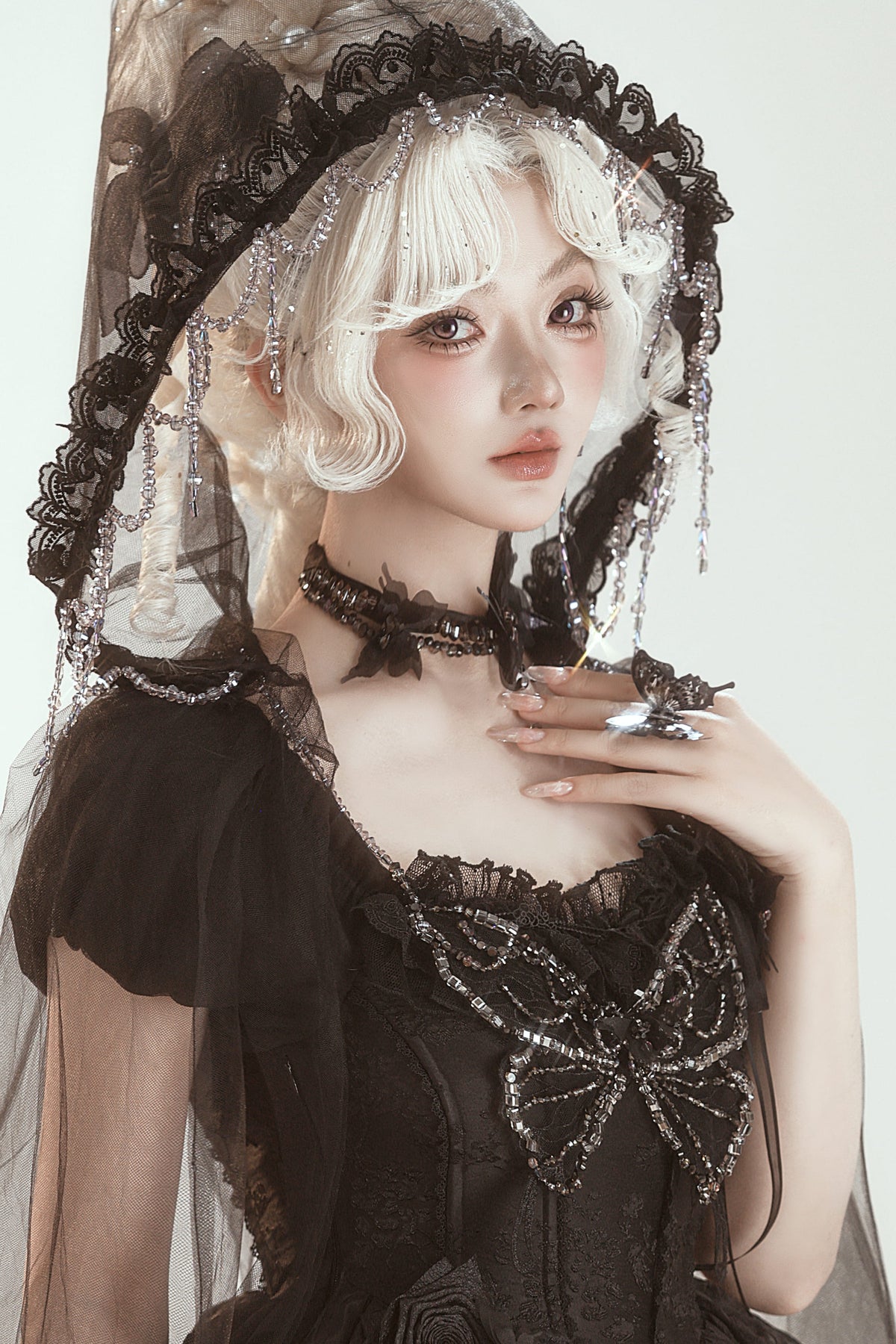 [Pre-order Deadline: October 28] Butterfly Gothic Lolita Series Accessories (Choker Necklace + Hair Clip)