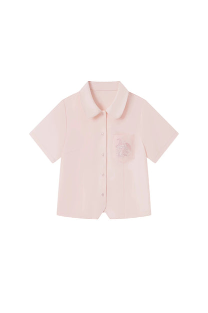 Süßes chinesisches Adrett-Stil Hemd + Rock + Schleifen-Krawatte