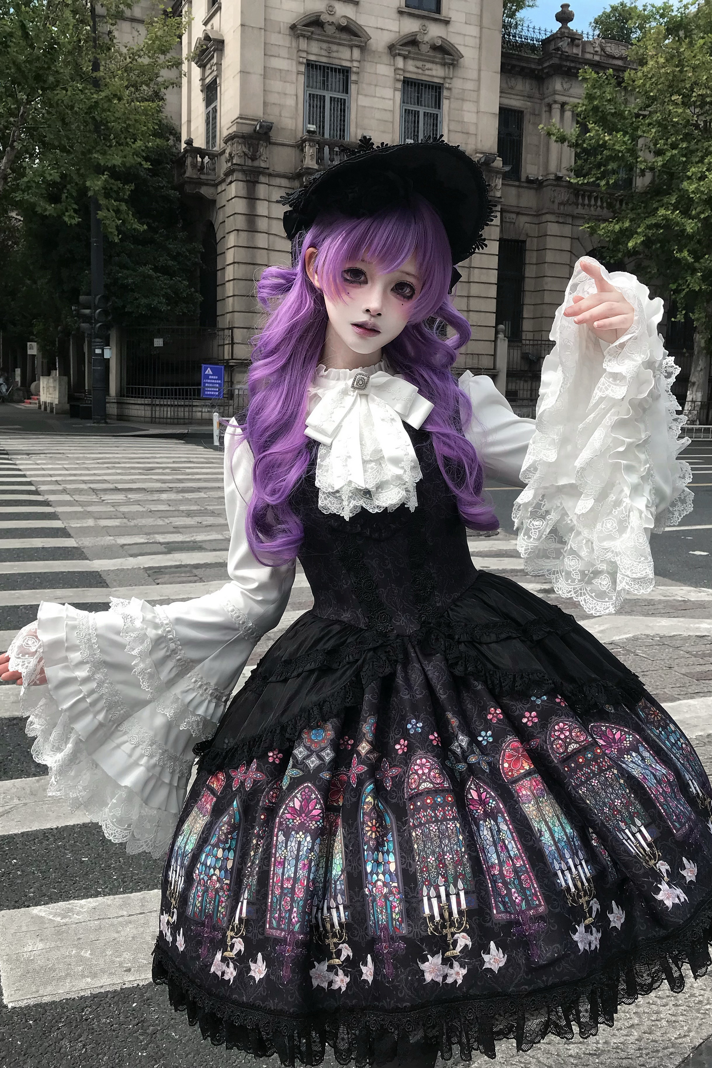 【9月28日予約締切】Gothic Lolita Stained Glass Lace Ruffle Corset JSK Dress