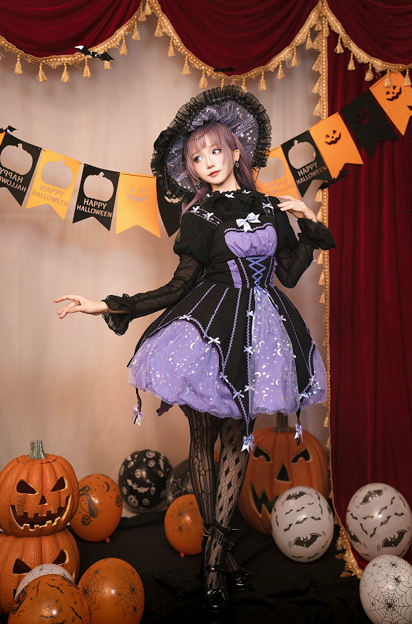 [Reservation deadline on September 28] Halloween Pumpkin Dark Sweet Dress Set