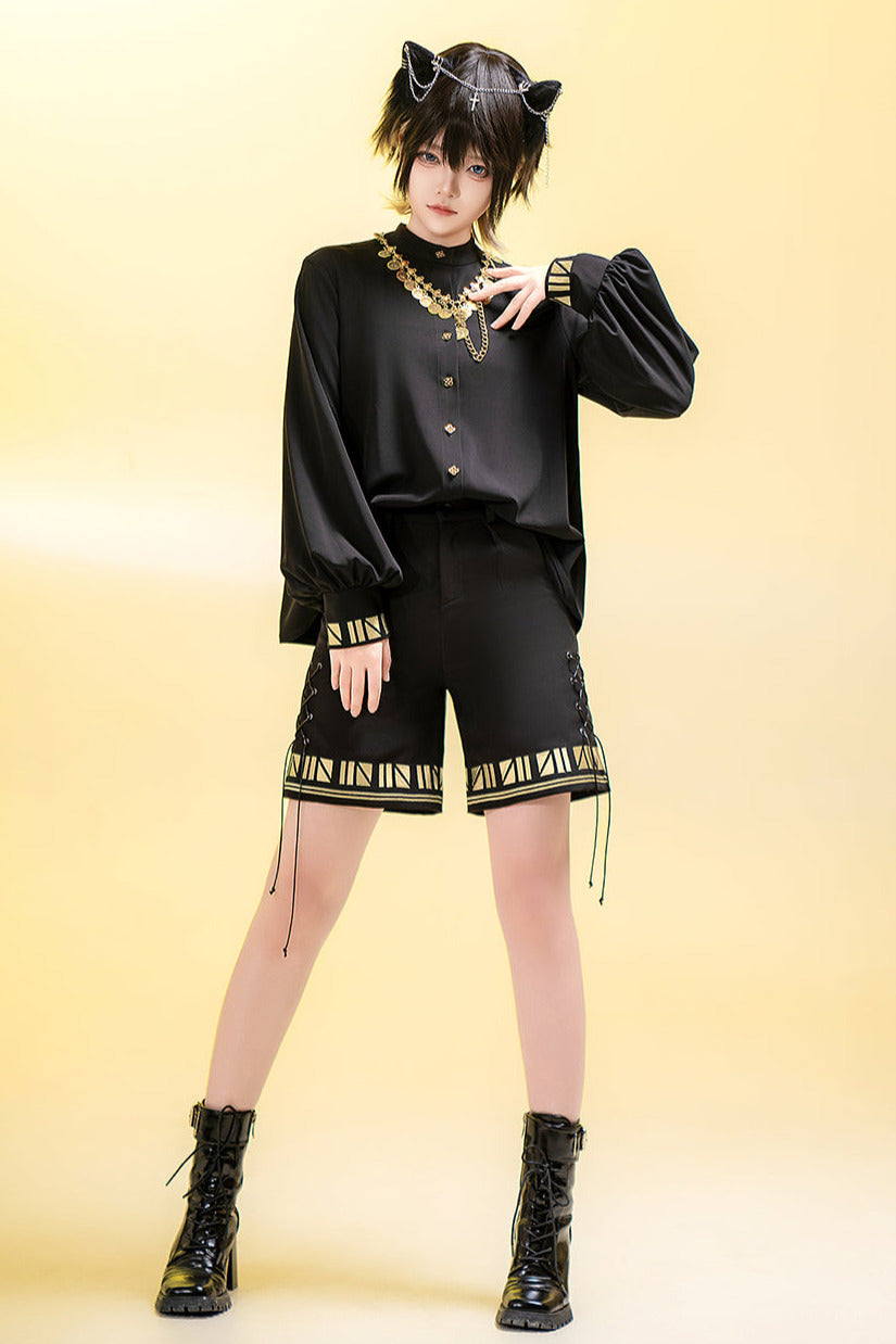 [Mar. 26, 2012 reservation deadline] Black Cat Lolita Prince Series Pharaoh Embroidery Pants