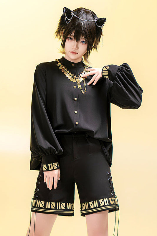 [Mar. 26, 2012 reservation deadline] Black Cat Lolita Prince Series Pharaoh Embroidery Shirt