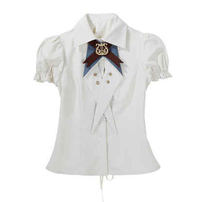 【予約商品】英国風カレッジシャツ+スカート+ベルト