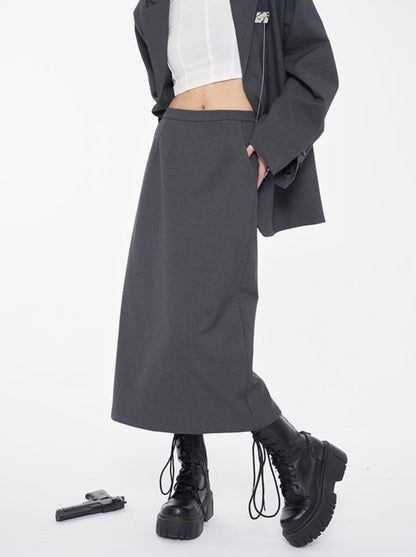 Draped middle straight skirt