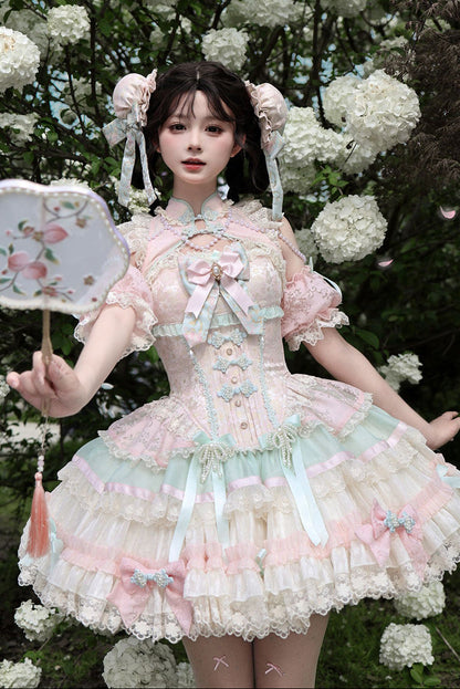 Traum-China-Ballerina-Lolita-Kleid + Accessoires