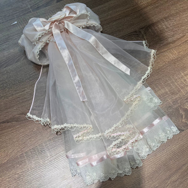 【9月6日予約締切】Romantic Rose Ballet Lolita Series Accessories（Rose Lace Veil Lolita Headpiece＋Lace Pearl Bow Choker）
