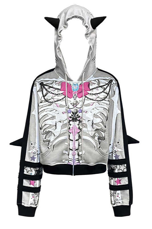 Animal Ribbon Print Sweatshirt Hoodie