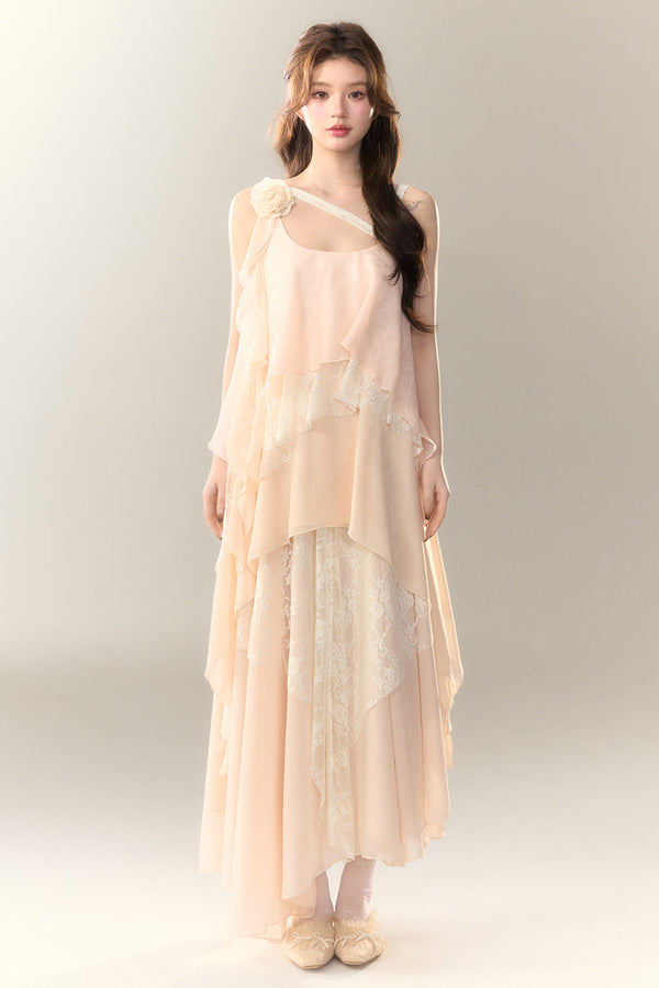 Roselle Skirt Heavy Multi-Layered Irregular Long Dress