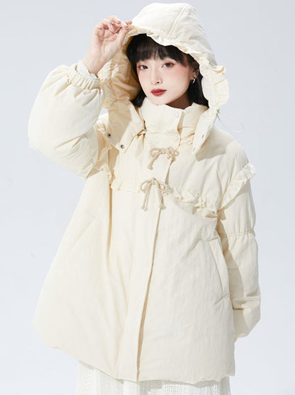 Milky Hood Down Jacket