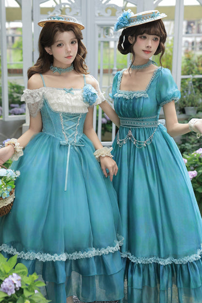 Water Lily Floral Long Dress