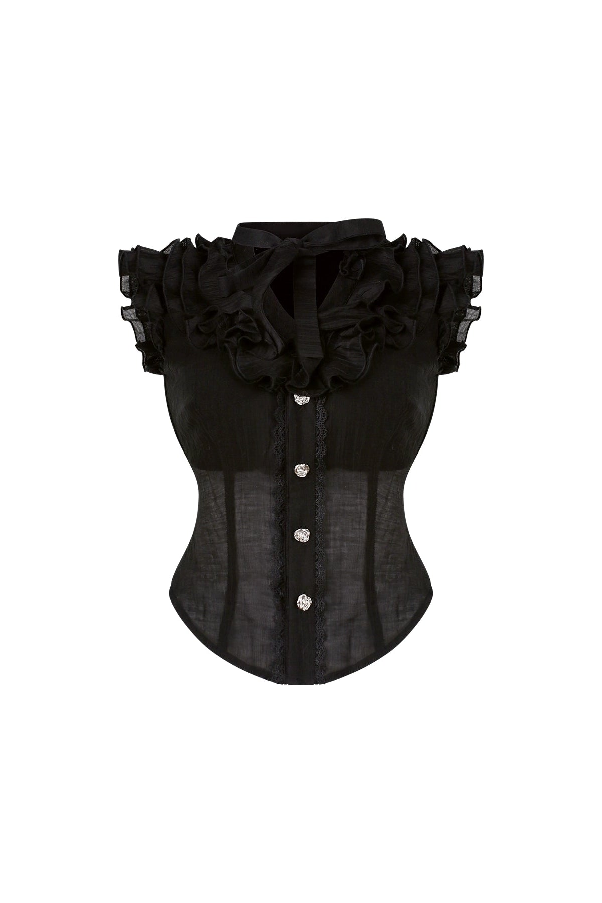 ダークシアーノースリーブトップス+ケーキスカート