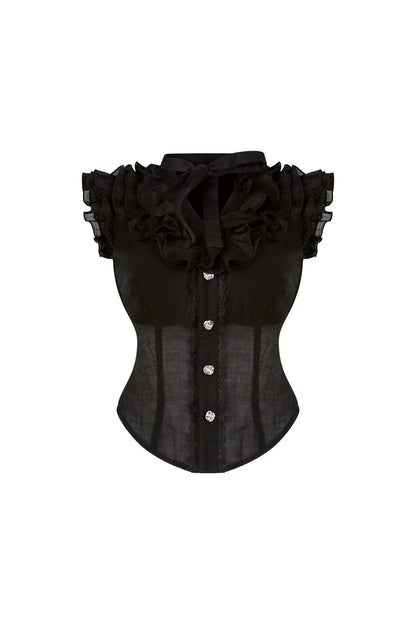 ダークシアーノースリーブトップス+ケーキスカート