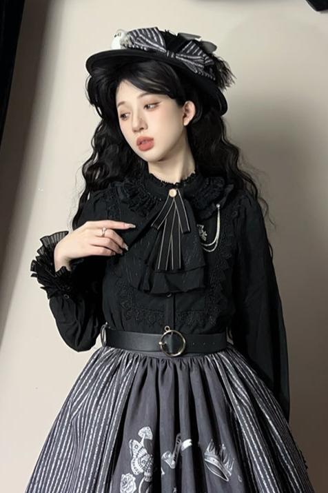 [November 4 Reservation Deadline] Magic Messenger Retro Elegant Gothic Dark Stand Color Shirt