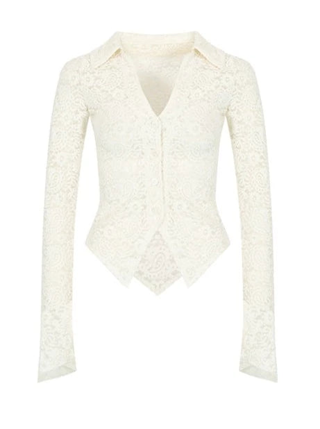 French Light Slim Mesh Top + Long Tight Skirt