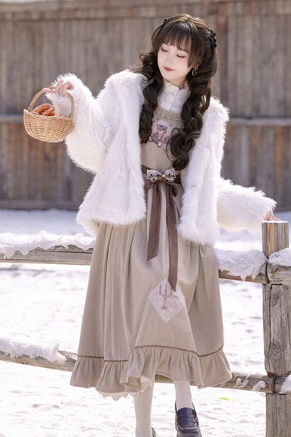 Antique Lace Corduroy Dress