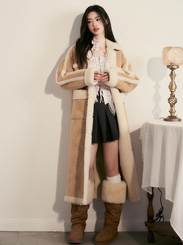 Snow Mouton Fur Long Coat