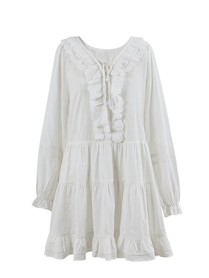 Kleid mit reinen Spitzenärmeln