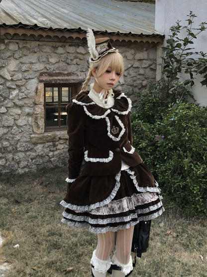 빈티지 벨벳 레이스 블레이저