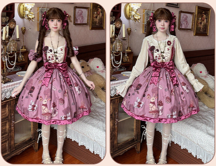 Rabbit Flower Series Doll Cute Dress + Suspender Dress