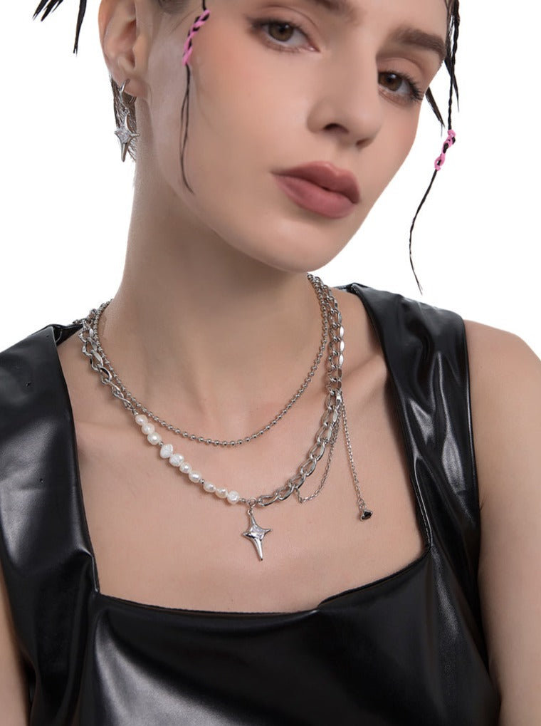 Pearl light niche chain necklace