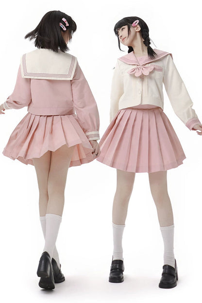 スイートミルキーセーラートップス+プリーツスカート